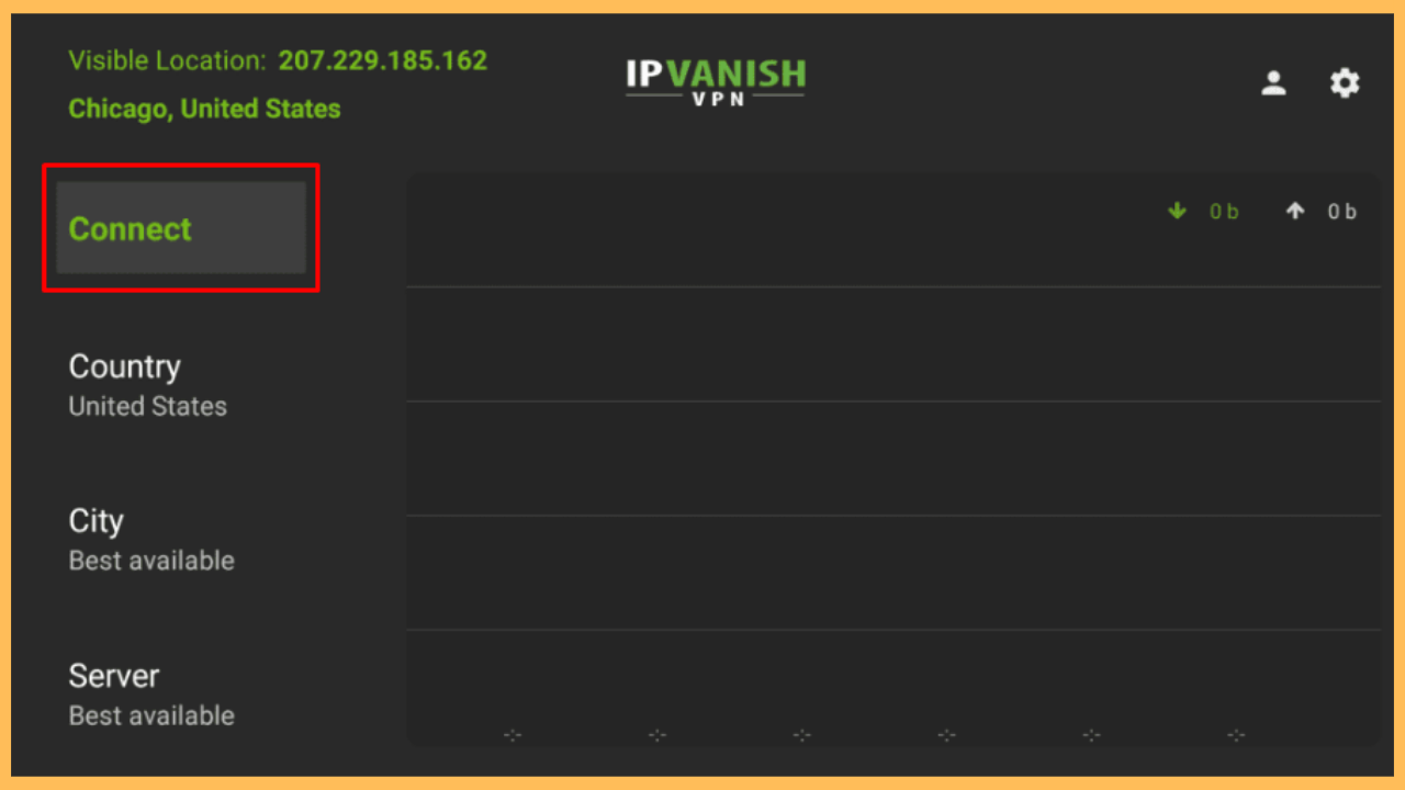 IPVanish on Firestick - Select Connect