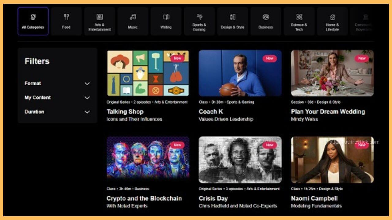 MasterClass app on Firestick (1) (1)