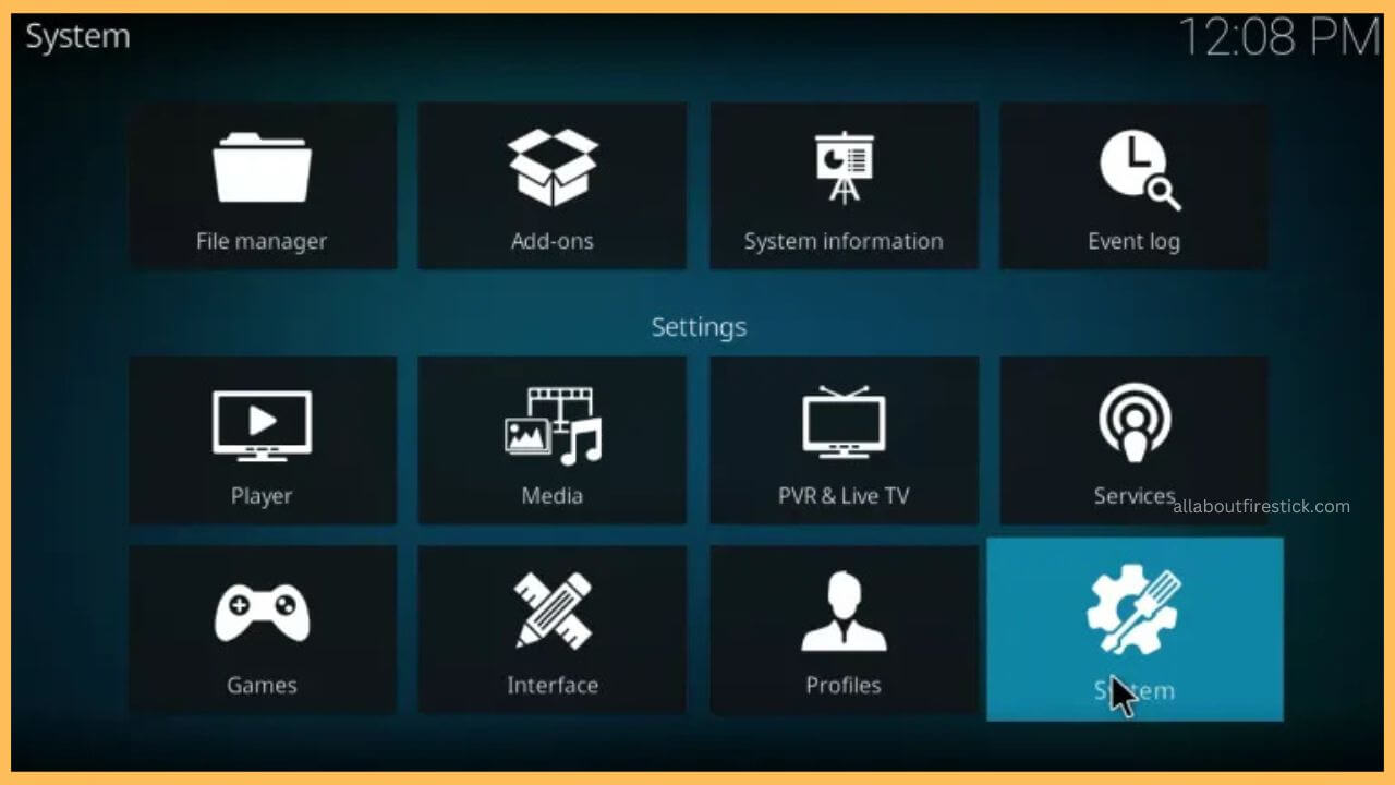Choose System- Maze Build Kodi on Firestick (1)