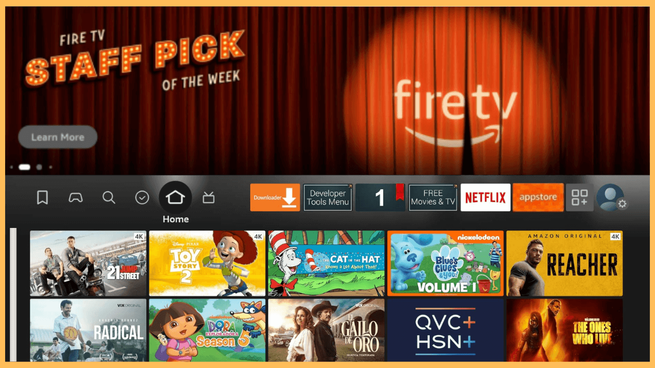 MegaBox HD on Firestick - Home screen