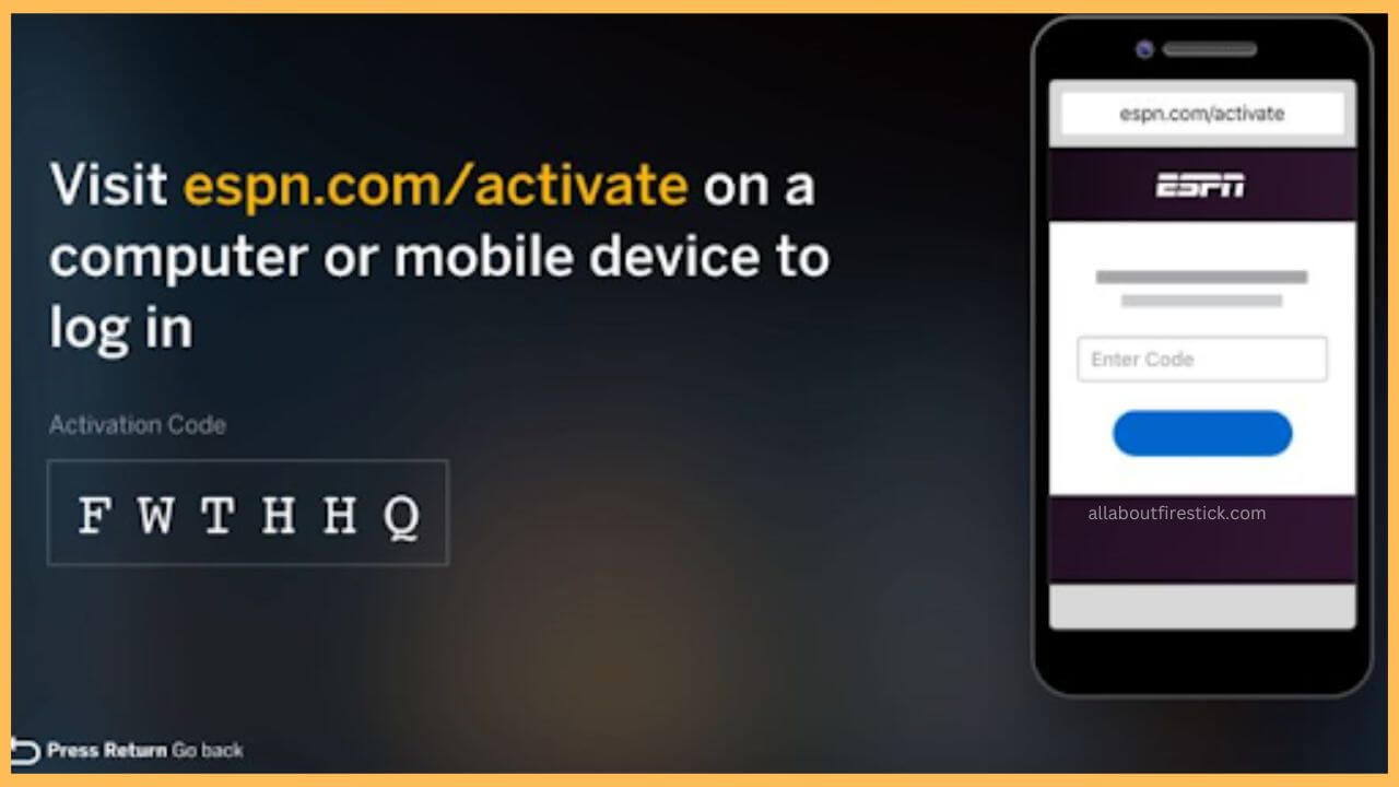 ESPN Activation Code to watch Monday Night Football on Firestick