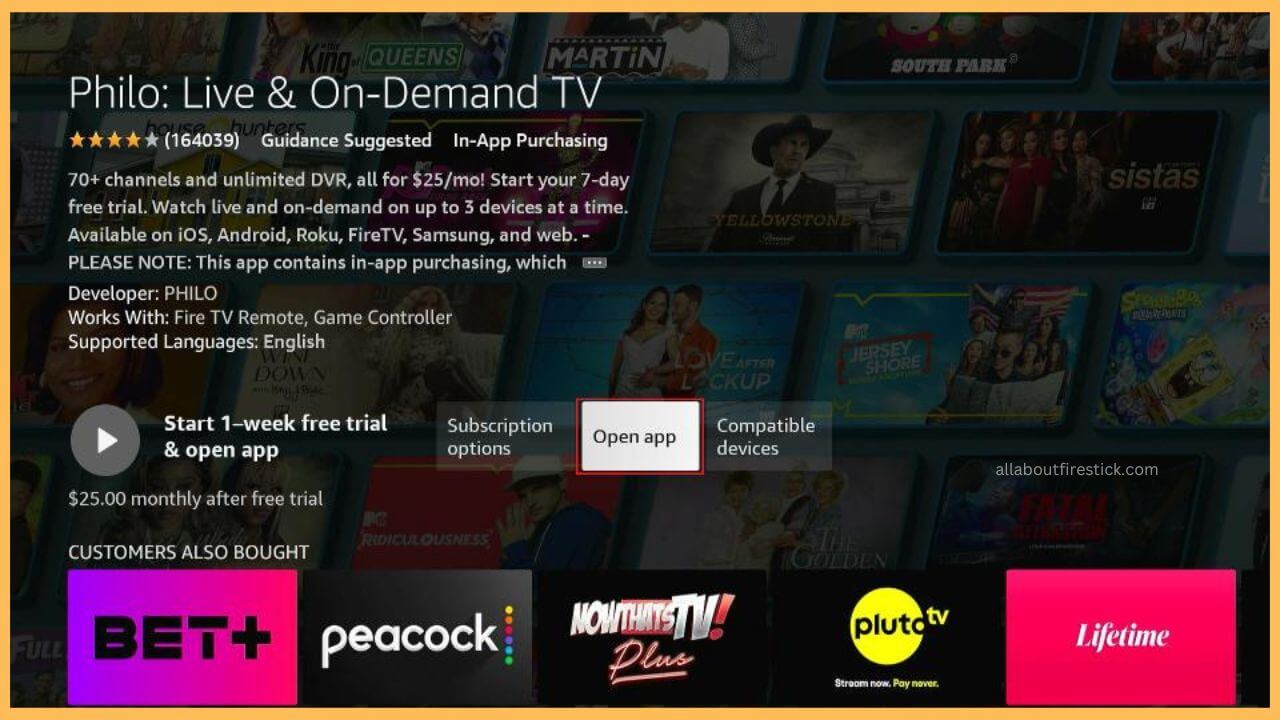 Open Philo on Firestick