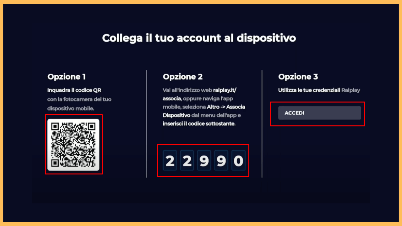 Choose one activation option