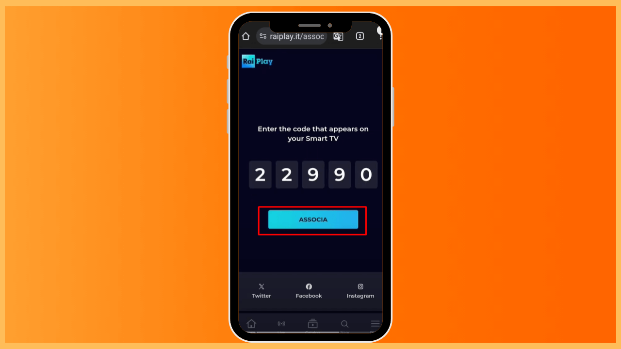 RaiPlay on Firestick - Select Activate