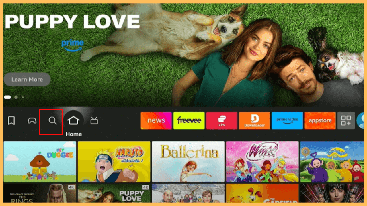 RaiPlay on Firestick - Select Find