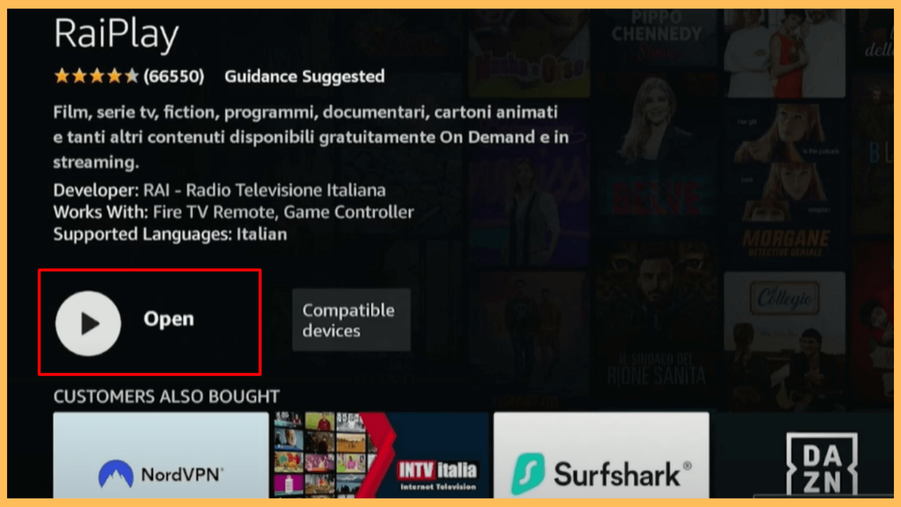 RaiPlay on Firestick - Select Get