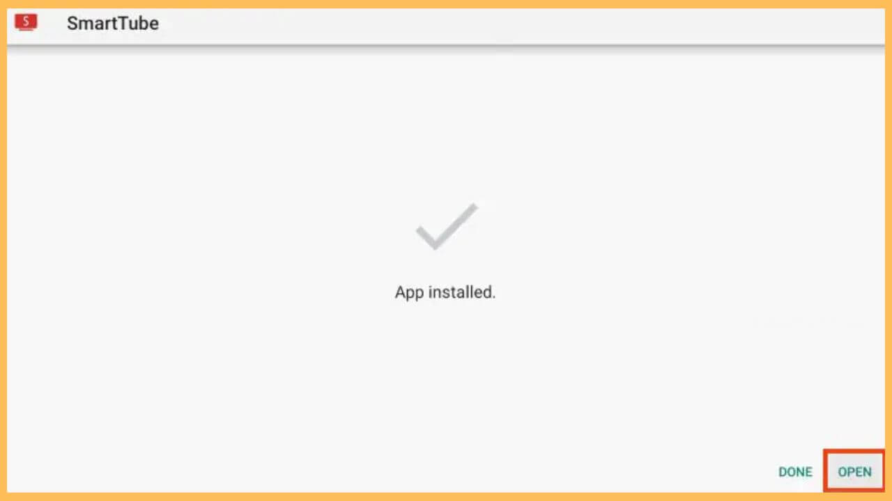 Choose Open to watch SmartTube on Firestick