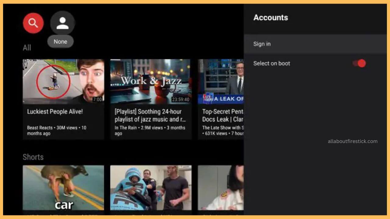Choose Sign In to watch SmartTube on Firestick