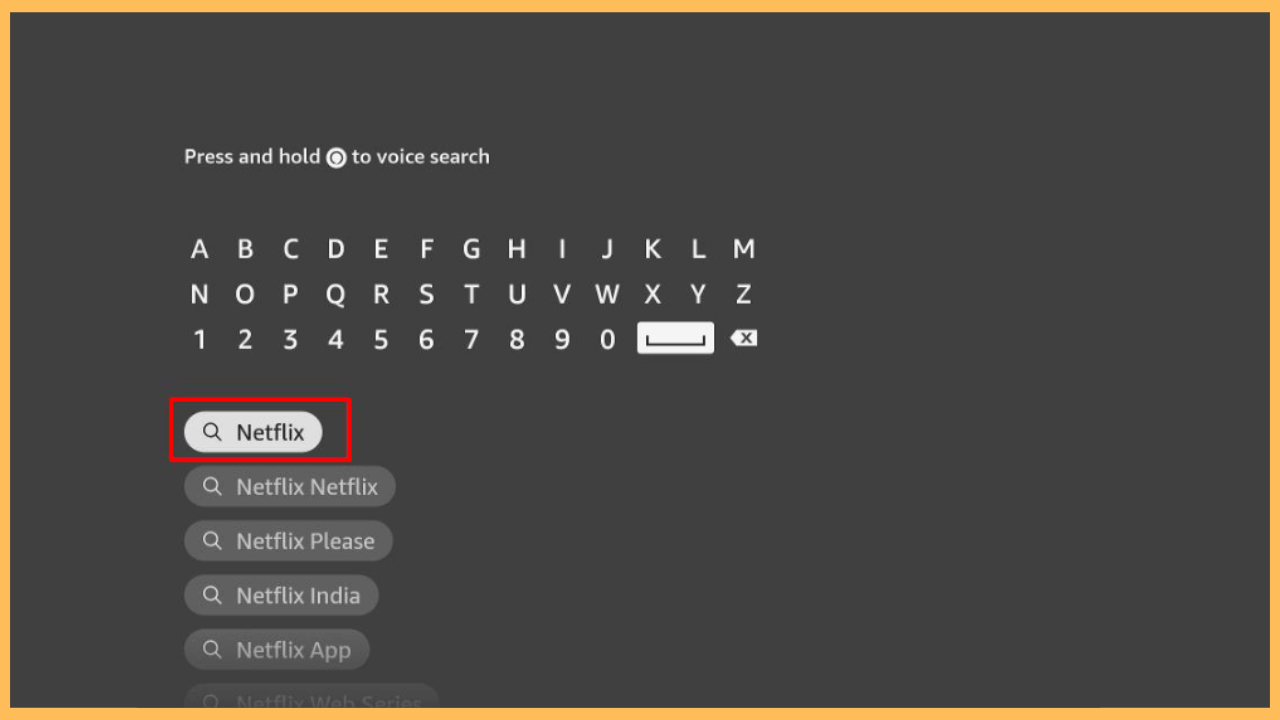 Squid Game on Firestick - Search for Netflix
