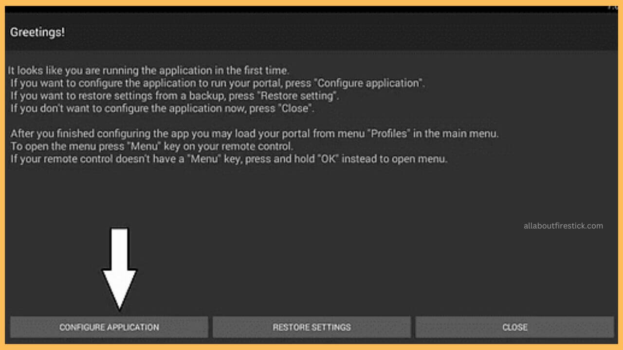 Hit Configure Application