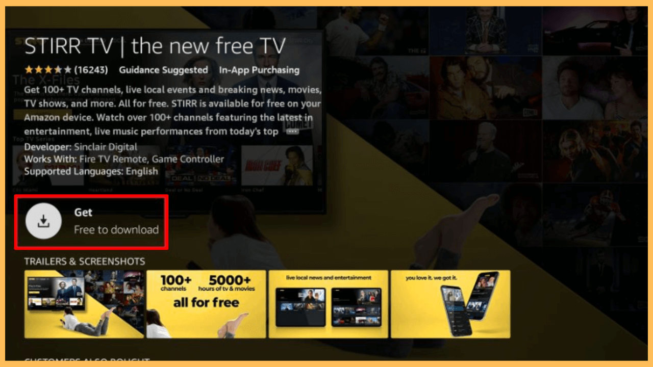 Stirr on Firestick - Select Get