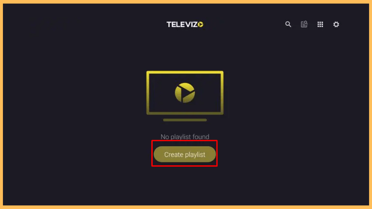 Televizo on Firestick - Select Create Playlist