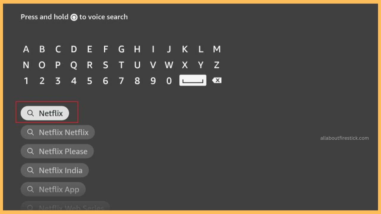 Search Netflix - The 100 on Firestick