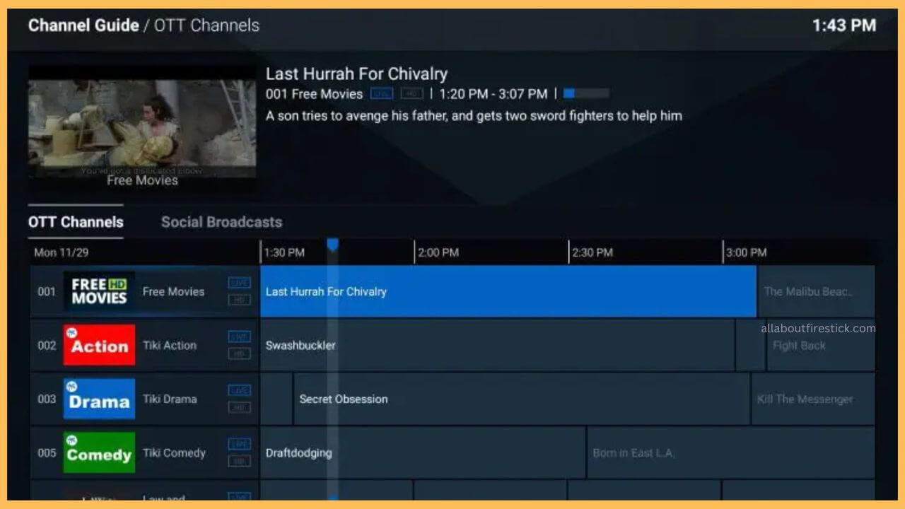 Choose Channel - Tikilive on Firestick