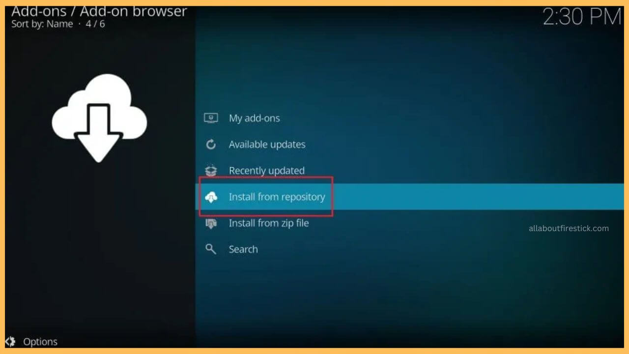 Click Add to Repository Option