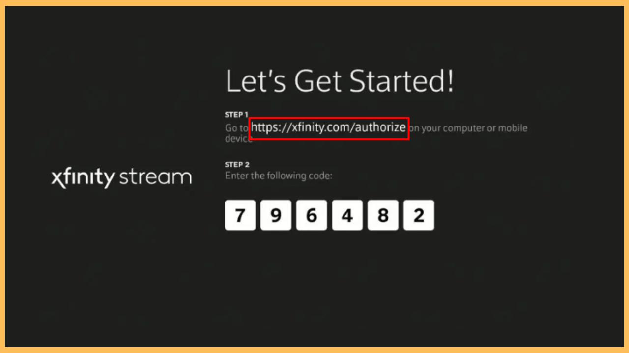 Xfinity Stream on Firestick - Note the code
