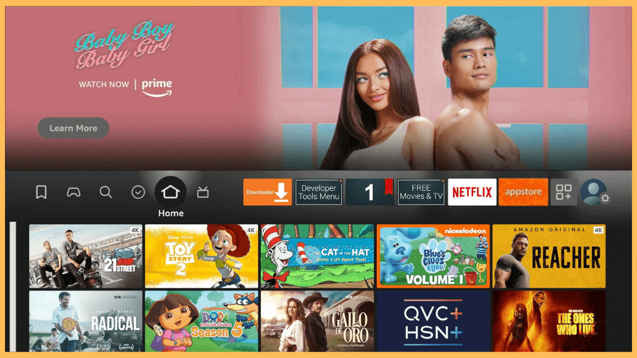 Xtreme HD IPTV on Firestick - Home screen