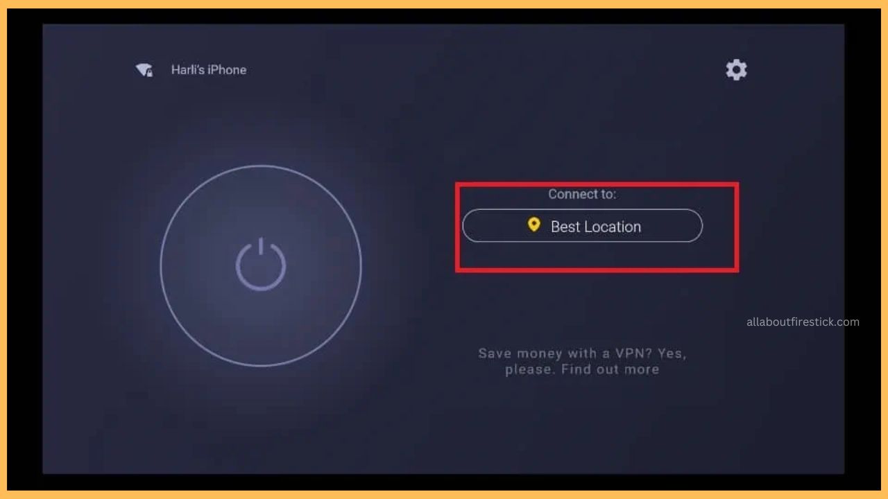 Choose Location to access ZenMate VPN on Firestick