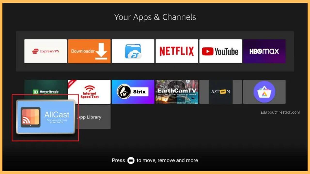 Select AllCast to Open on Firestick