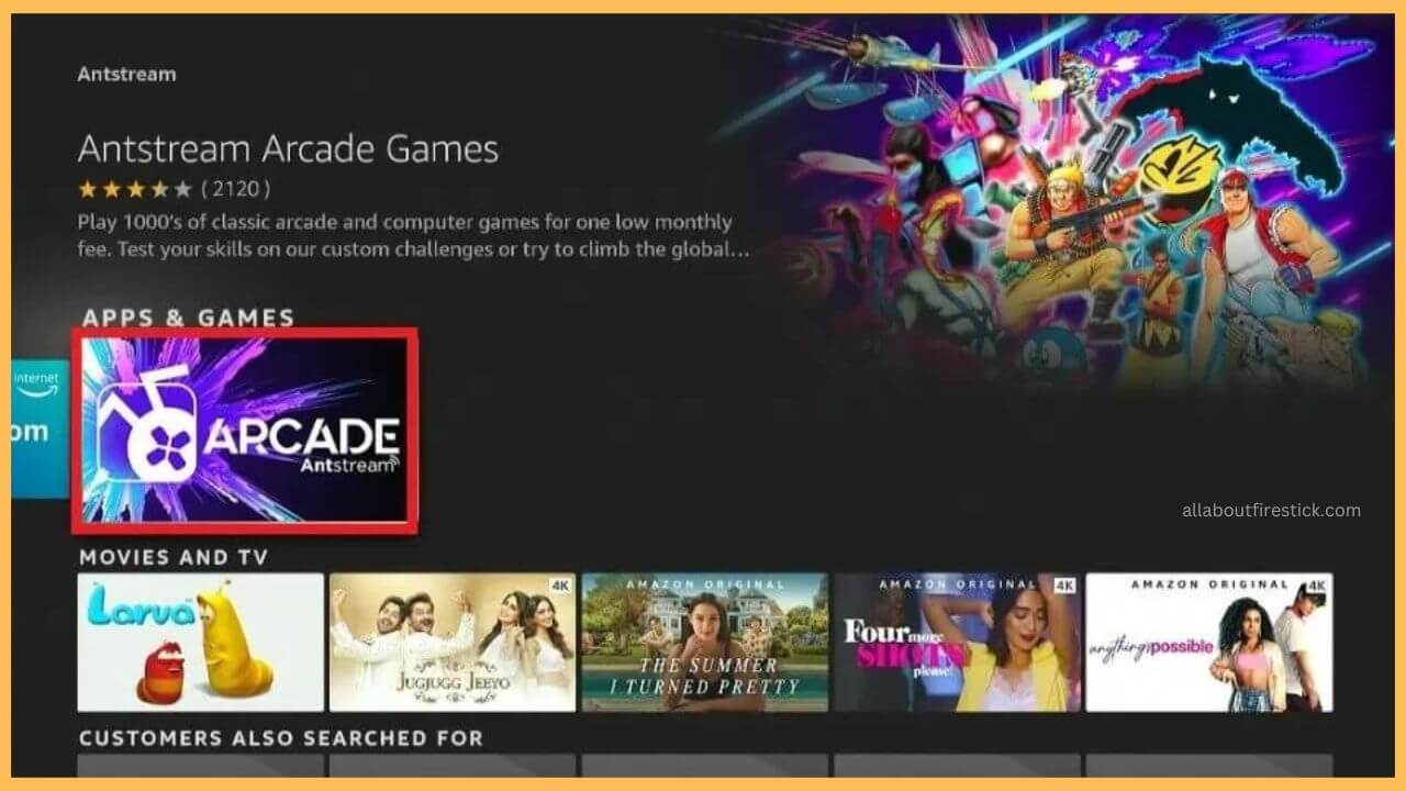 Pick Antstream on Fire TV