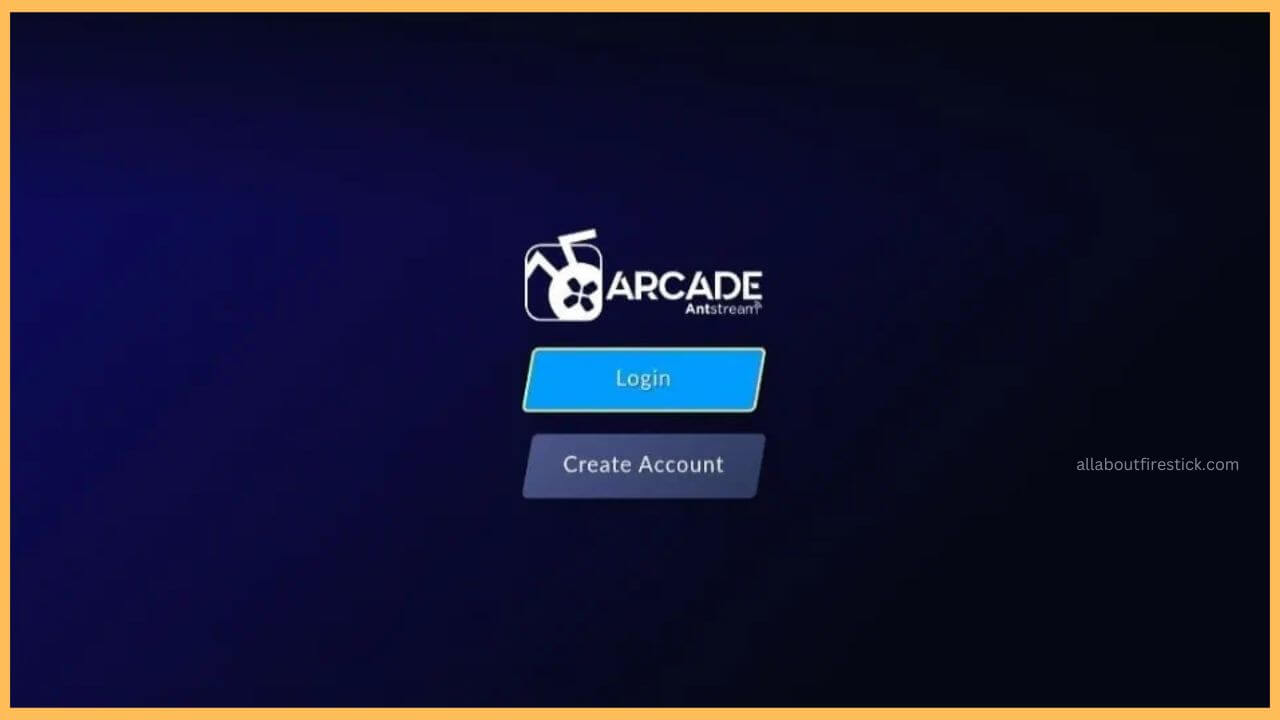 Hit Login in Antstream on Firestick