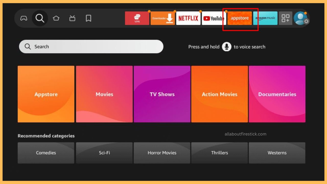 BeeAnime on Firestick - Select Appstore
