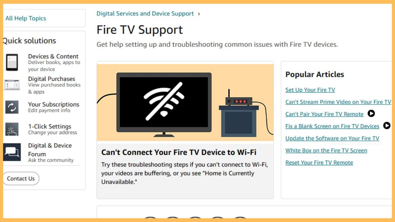 Firestick Support Page