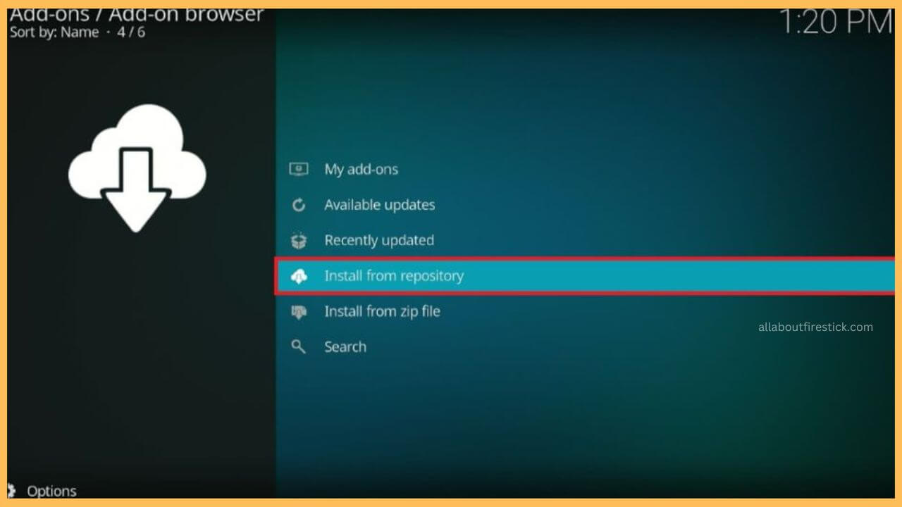 Choose Install from Repository on Firestick