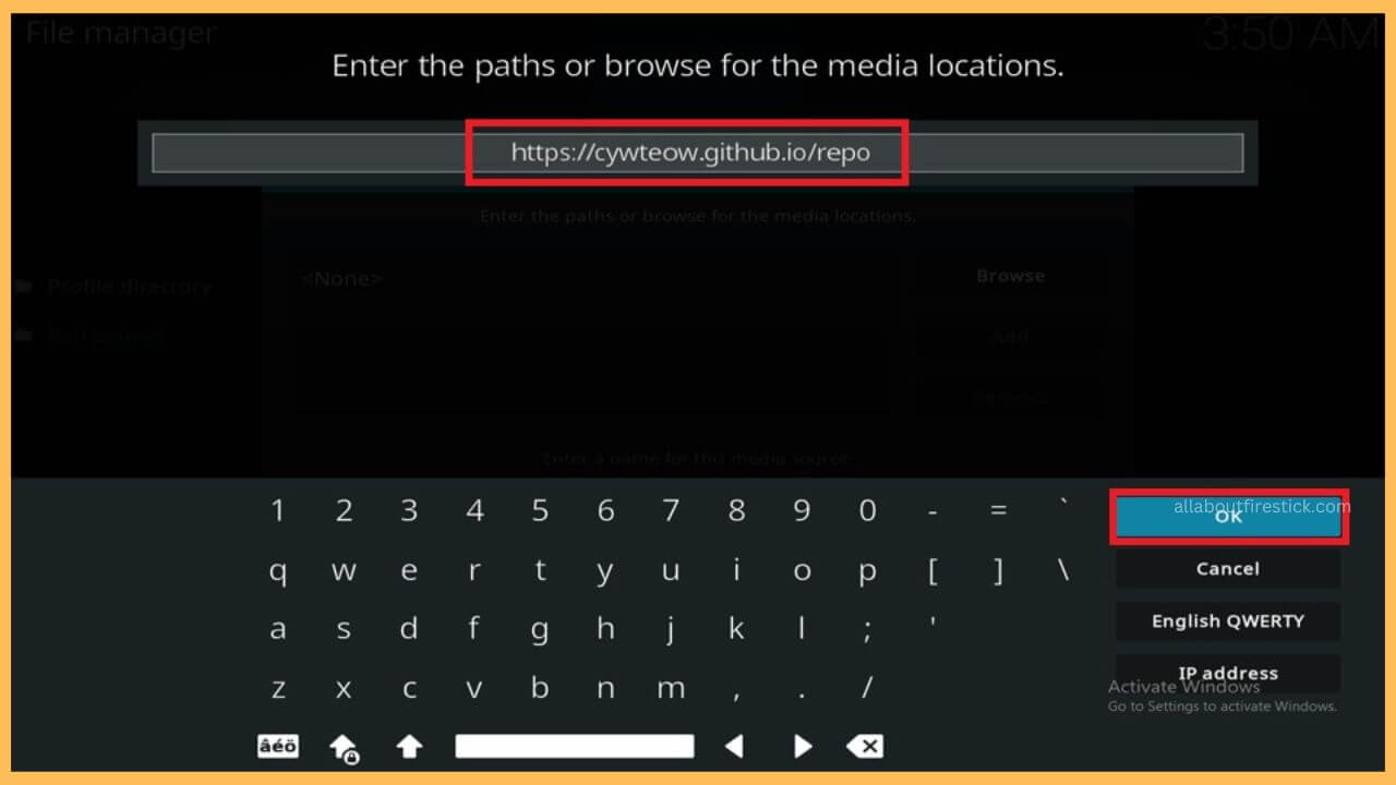 Press OK button on Firestick