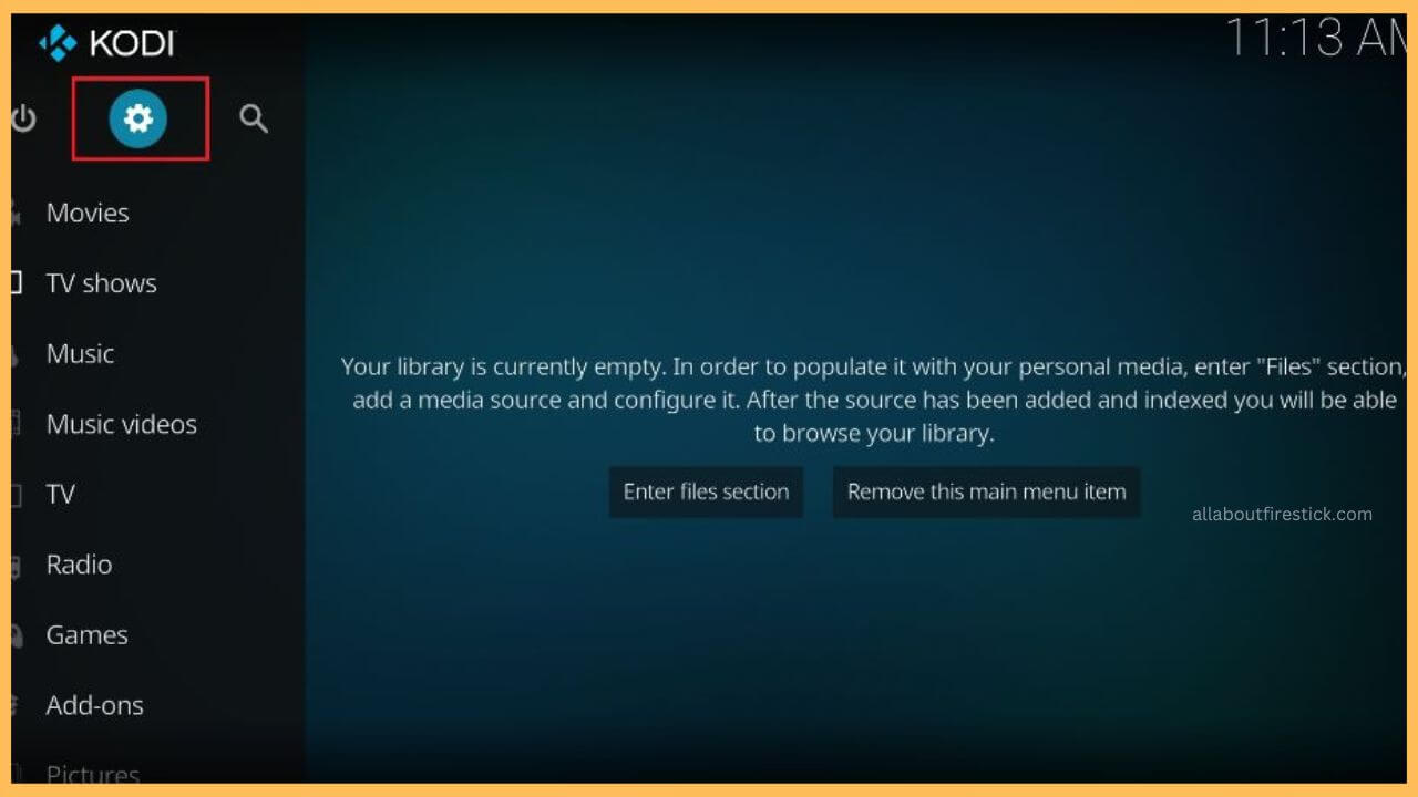 Choose Settings on Firestick
