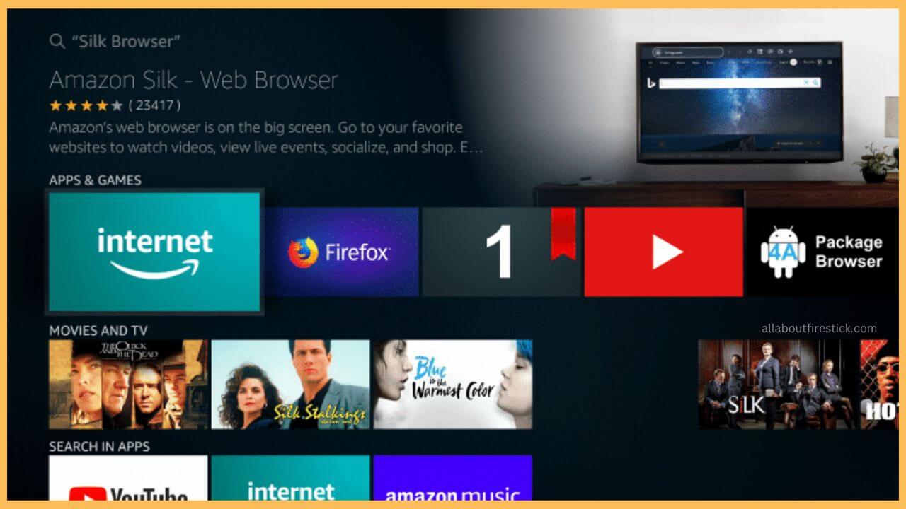 Select Silk Browser on Firestick