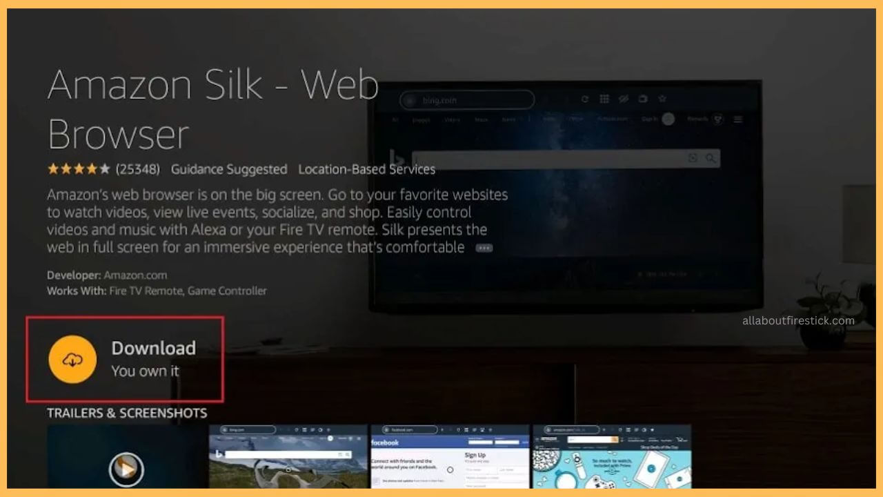 Install Silk Browser on Firestick to access GoToMeeting