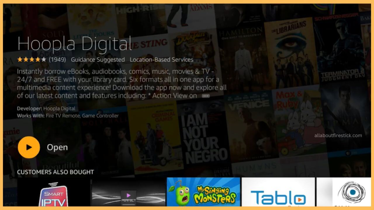 Choose Open - Hoopla on Firestick