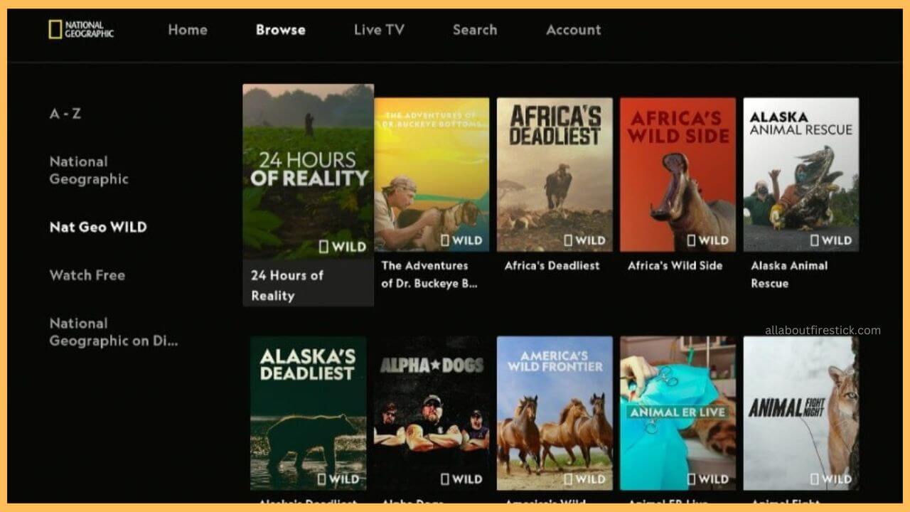 Nat Geo TV on Firestick