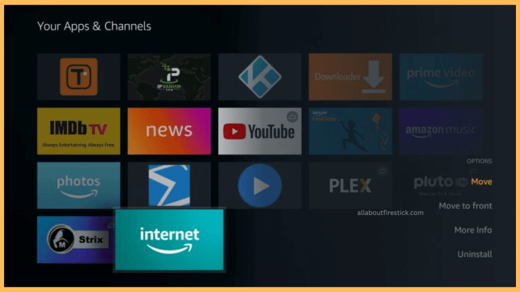Open Silk Browser on Firestick