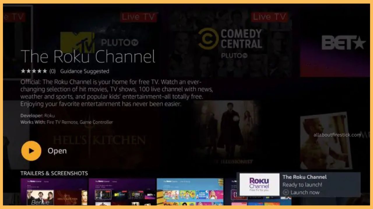 Choose Open on Firestick