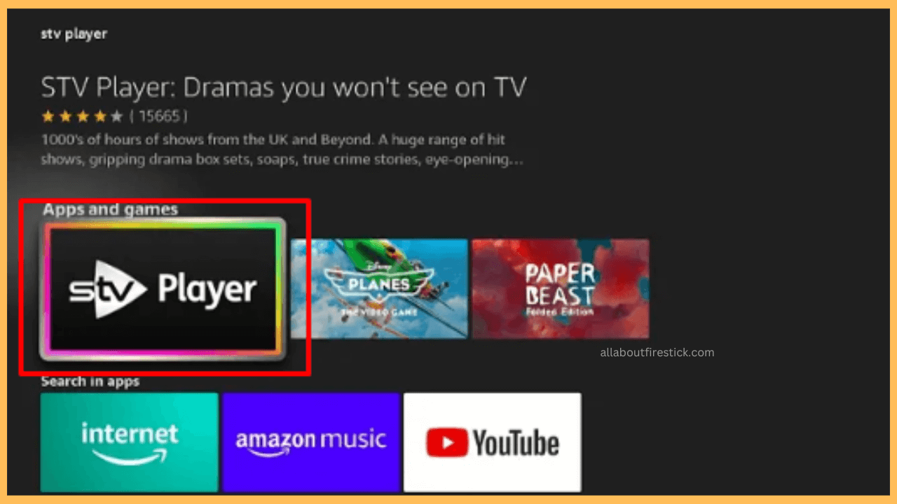 Choose the STV Player app