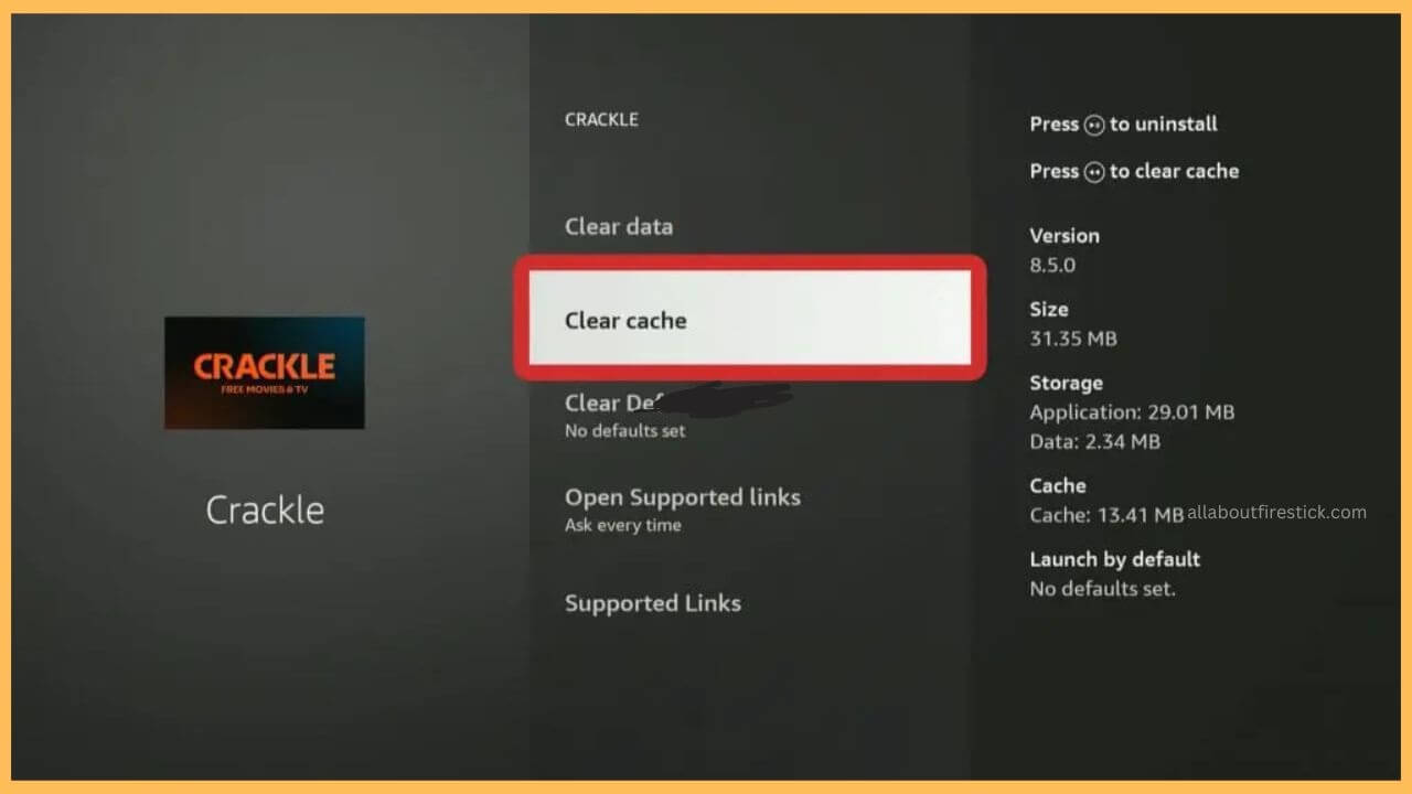 Click Clear Cache - How to Stop Firestick Buffering