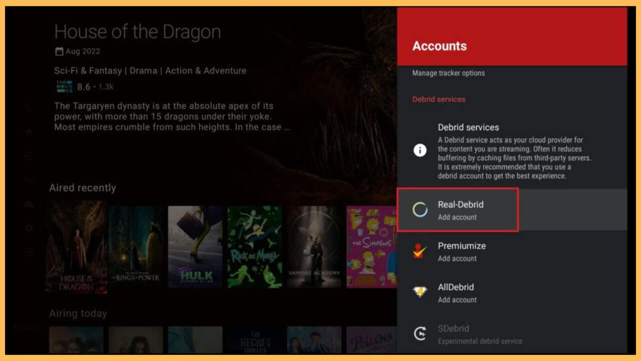 Select Real-Debrid - Syncler on Firestick