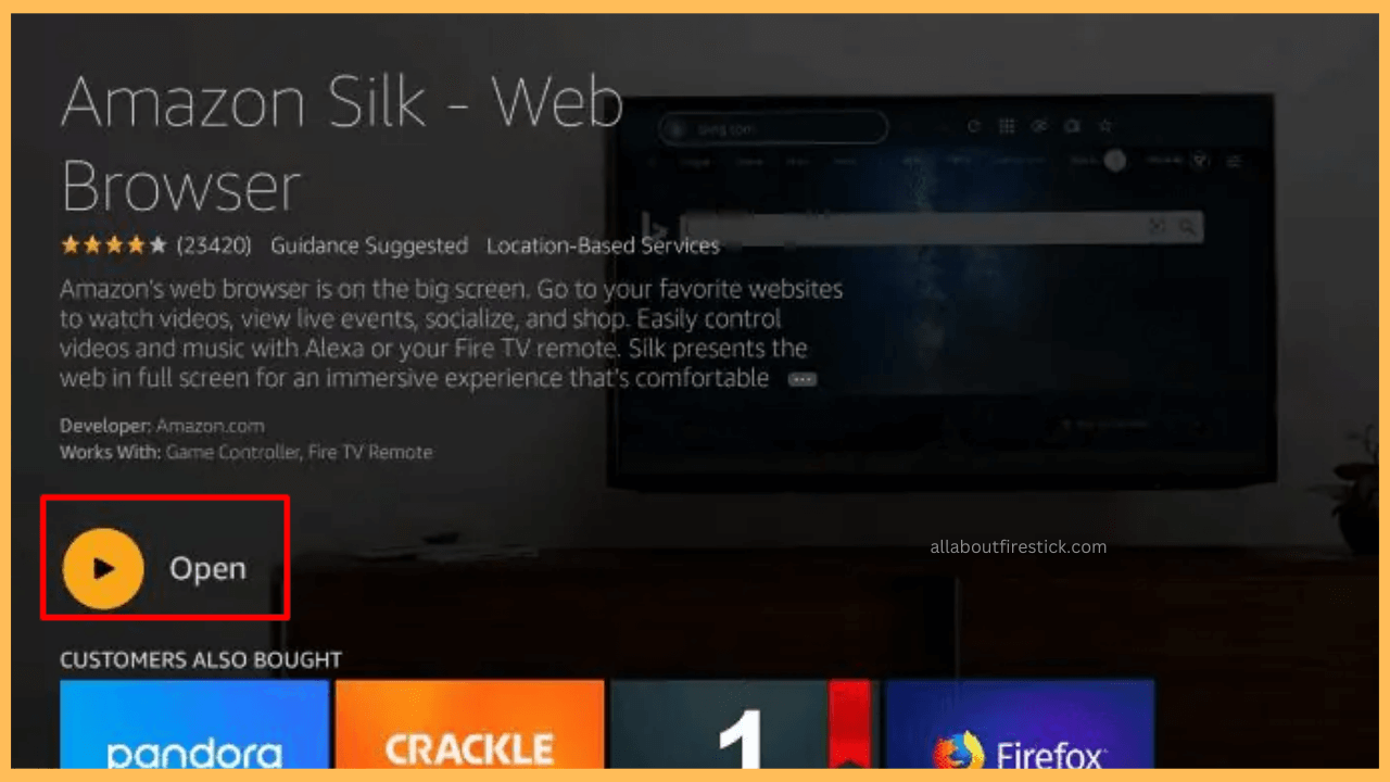 The TV App on Firestick - Select Open