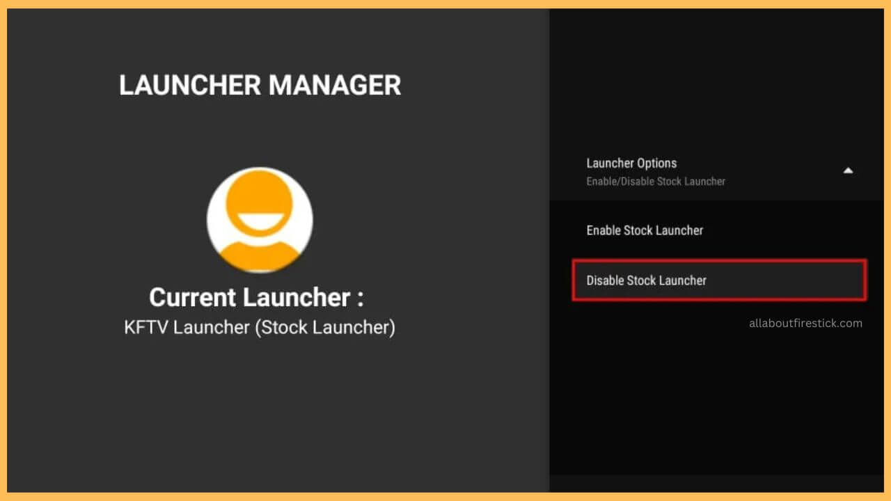 Choose Disable Launcher Options