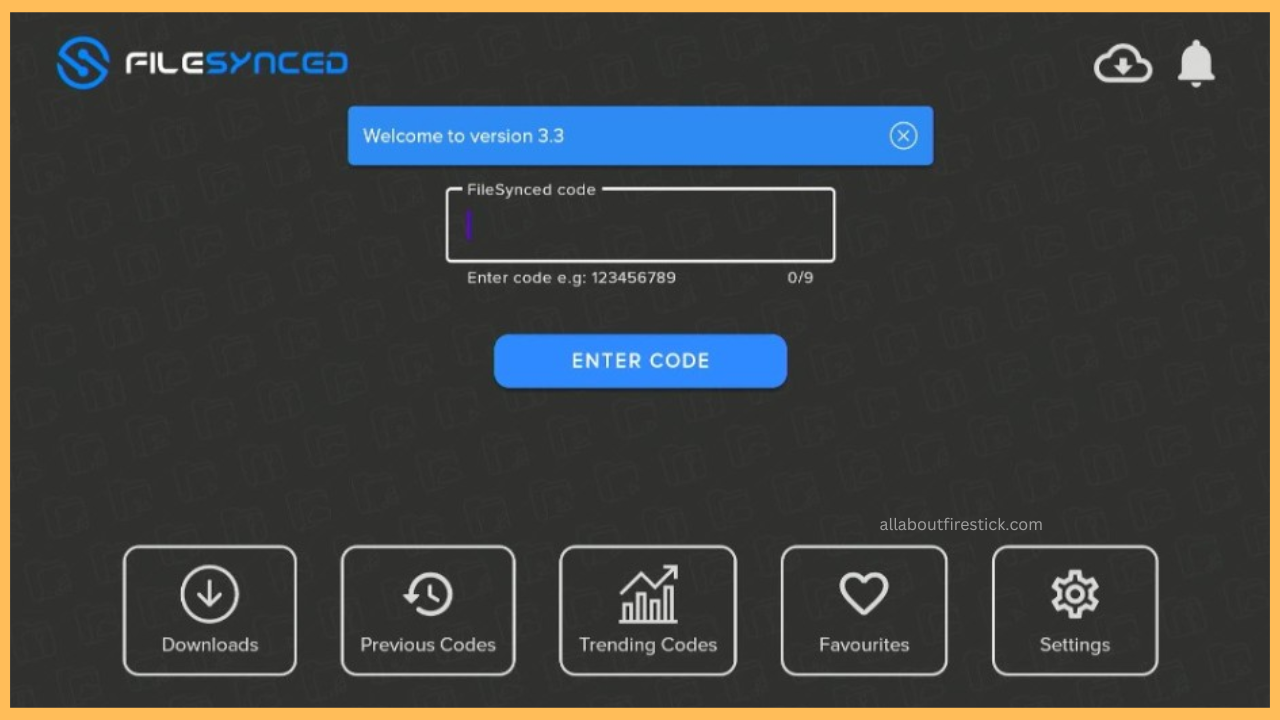 Enter the code in the FileSynced app