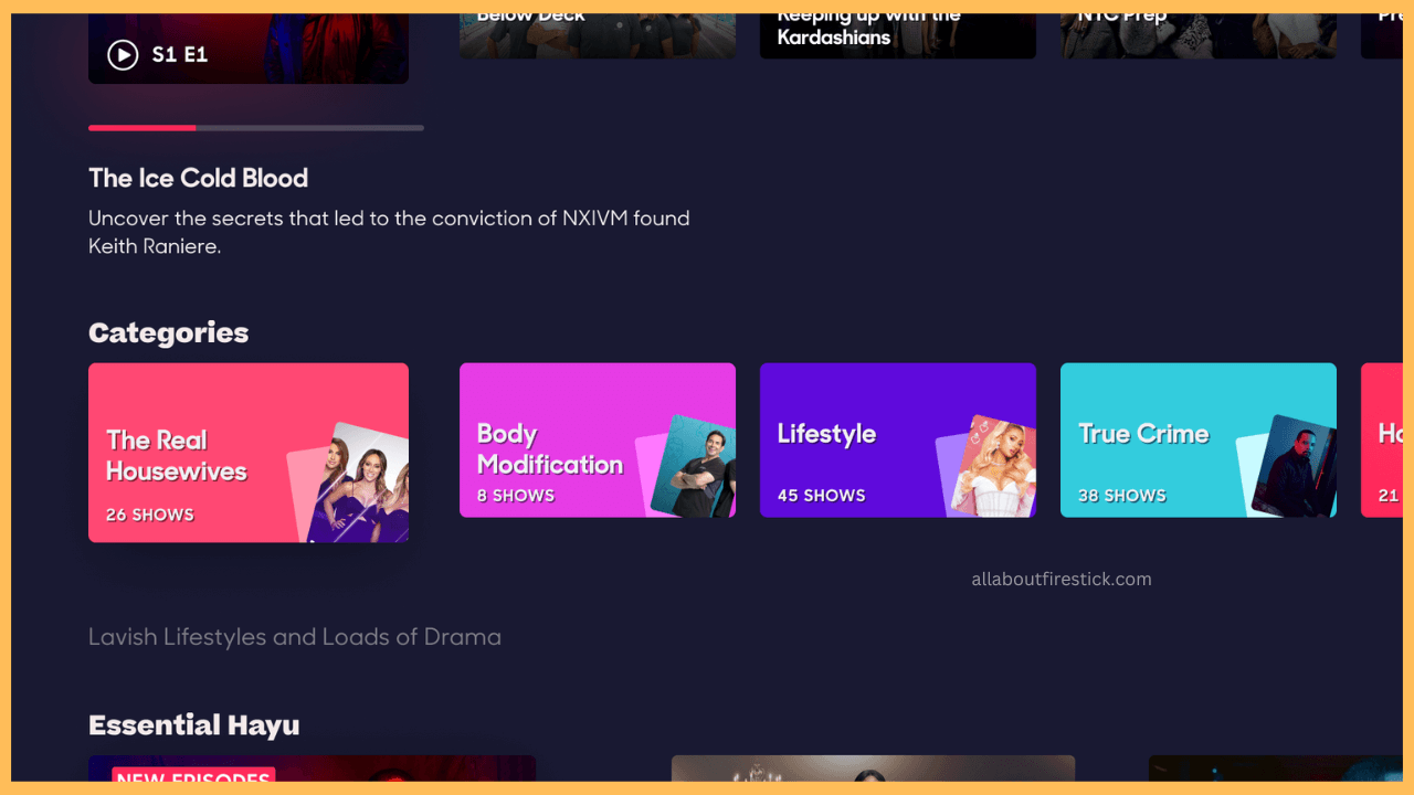 Watch Hayu content on Firestick