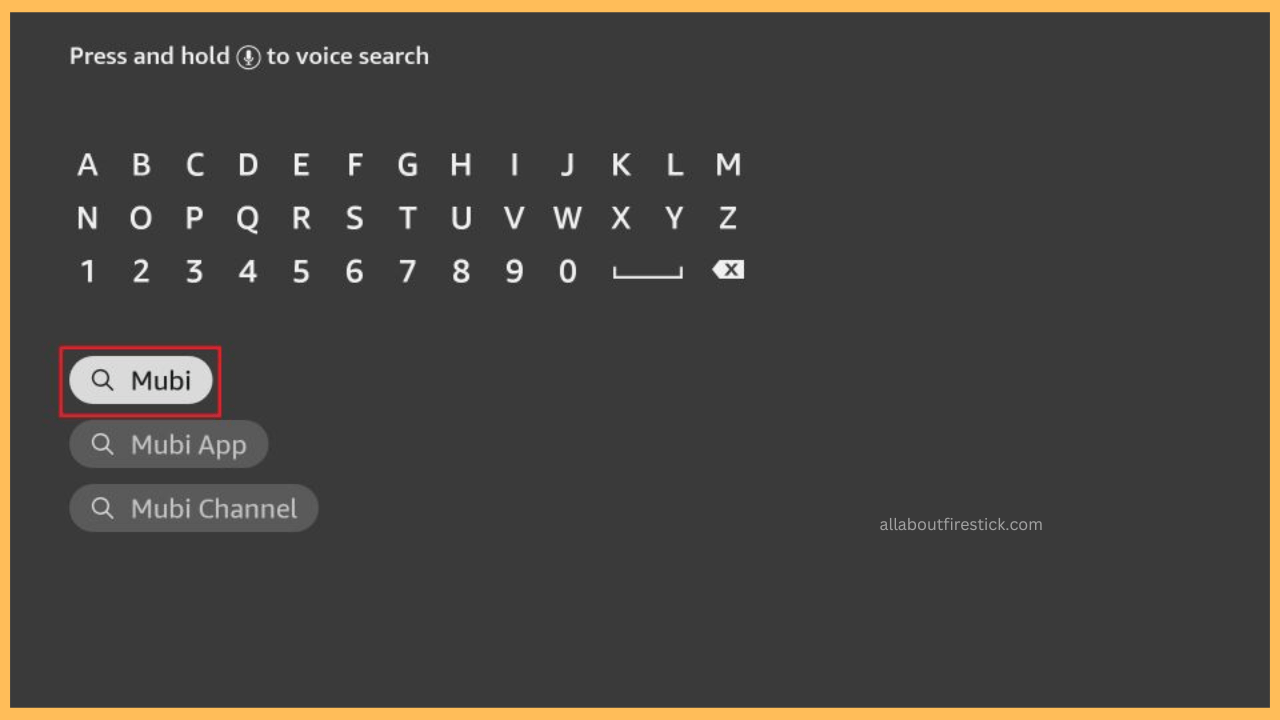 Search for MUBI and select it