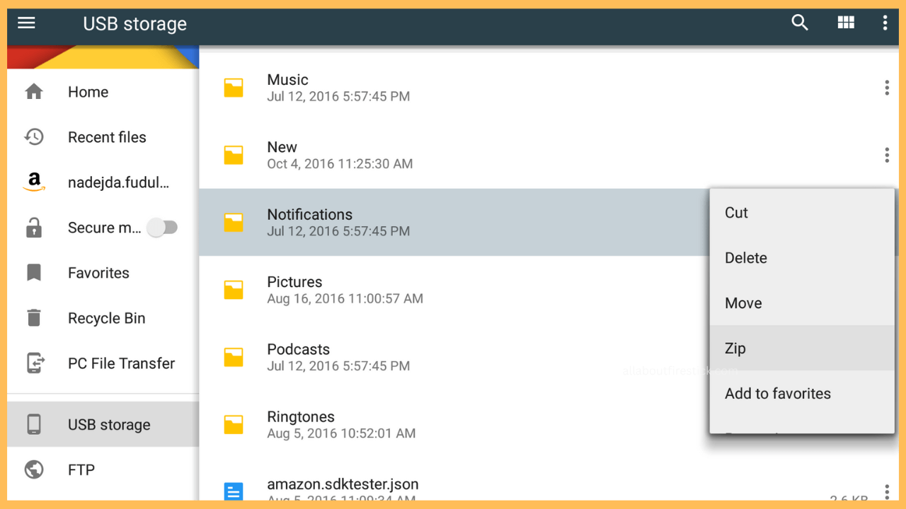 Access File Commander on Firestick