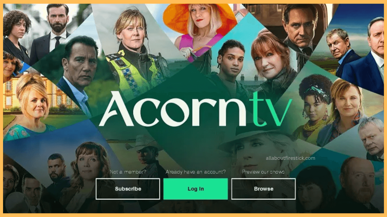 Click Log In on the Acorn TV app