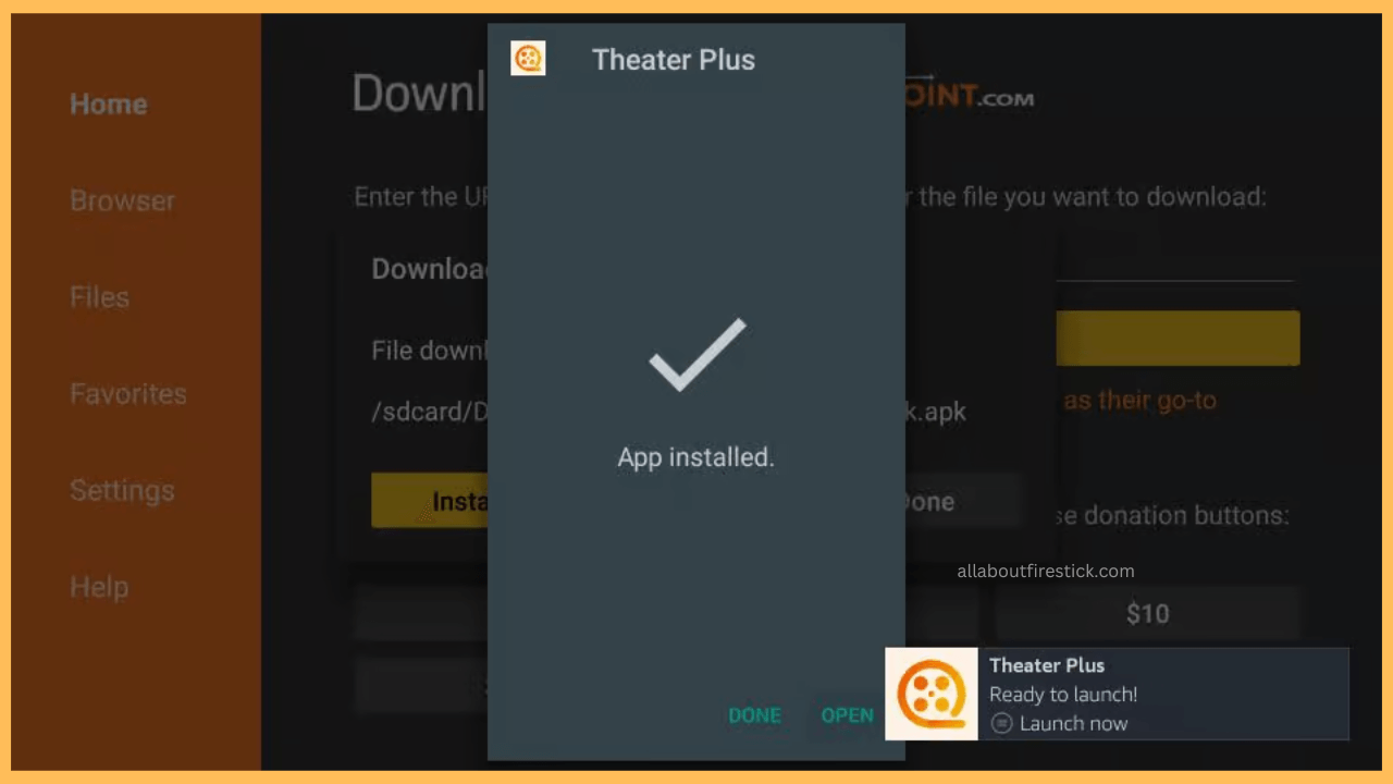 Install Theater Plus on Firestick