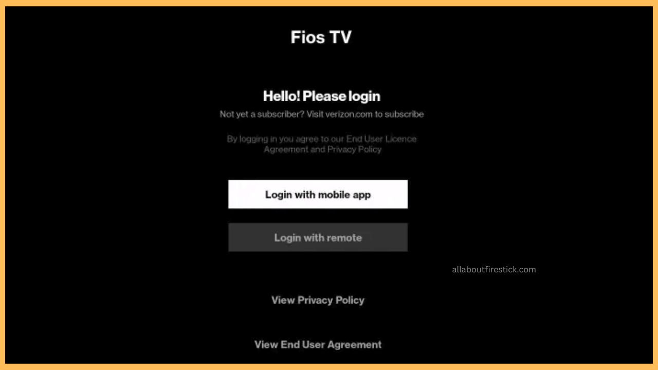 Login to Fios TV on Firestick