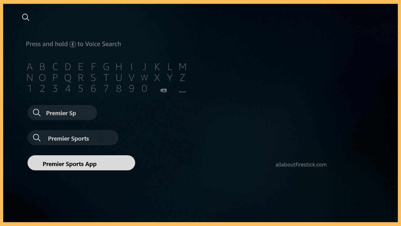 Search for File Premier Sports App