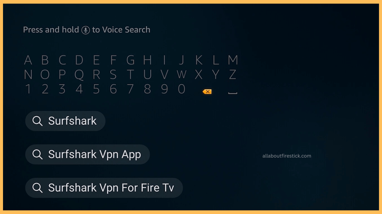 Search for Surfshark App